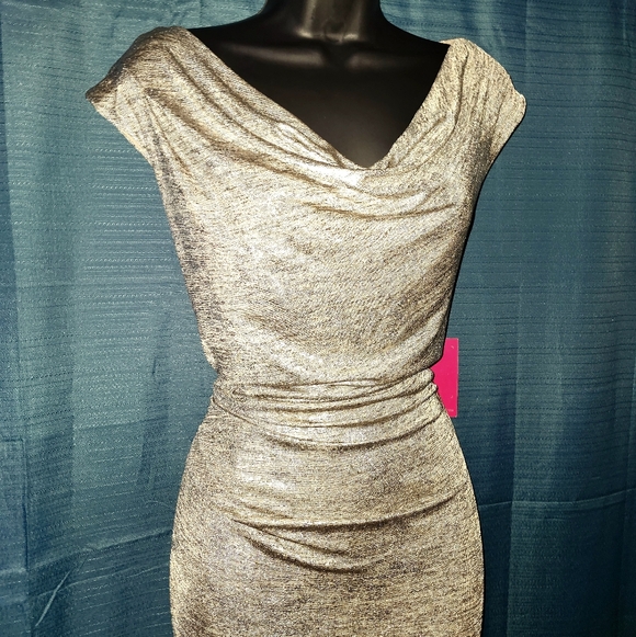 Vince Camuto Metallic Cocktail Dress - Picture 2 of 5
